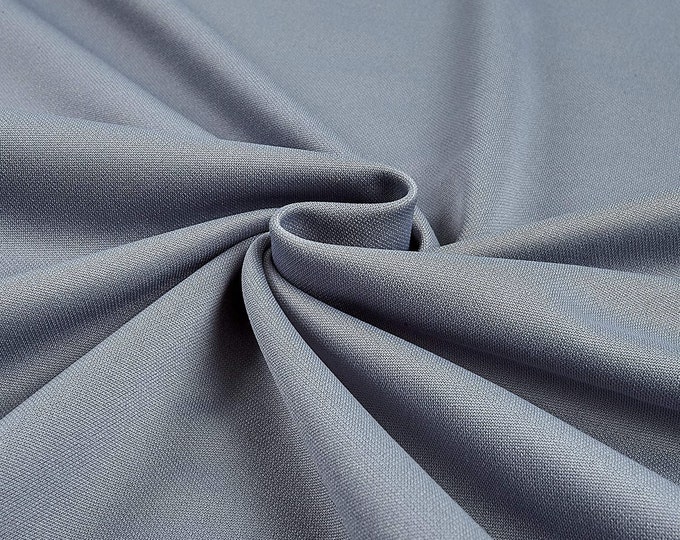 Gray 59/60" Wide 100% Polyester Wrinkle Free Stretch Double Knit Scuba Fabric Sold By The Yard.