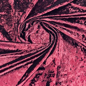 Dark Burgundy 60&quot; Wide 90% Polyester 10 percent Spandex Stretch Crushed Velvet Fabric for Sewing Apparel Costumes Craft, Sold By The Yard.