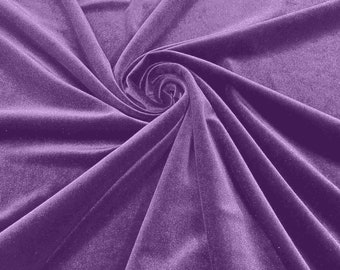 Orchid 60" Wide 90% Polyester 10 percent Spandex Stretch Velvet Fabric for Sewing Apparel Costumes Craft, Sold By The Yard.