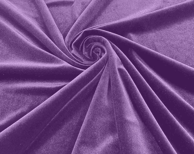 Orchid 60" Wide 90% Polyester 10 percent Spandex Stretch Velvet Fabric for Sewing Apparel Costumes Craft, Sold By The Yard.