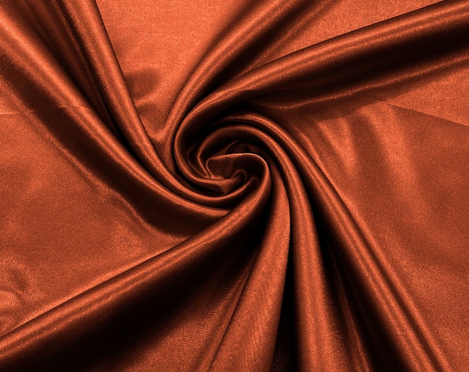 Rust Crepe Back Satin Bridal Fabric Draper/Prom/Wedding/58" Inches Wide Japan Quality.