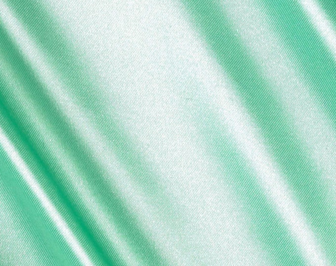 Mint Heavy Shiny Bridal Satin Fabric for Wedding Dress, 60" inches wide sold by The Yard.