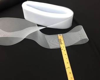 50 yards- 4 Inches White Crinoline Horsehair Braid Trim-wedding-bridal-decorations.