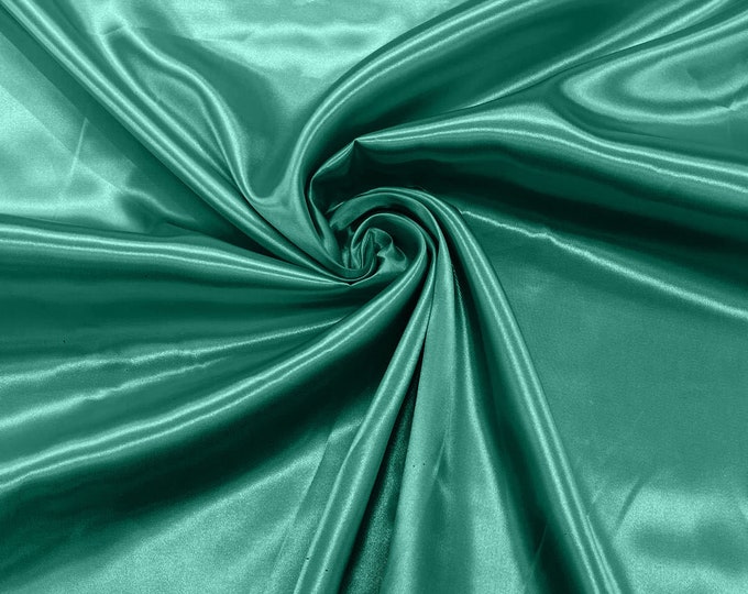 Dark Seafoam Shiny Charmeuse Satin Fabric for Wedding Dress/Crafts Costumes/58” Wide /Silky Satin