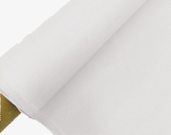 Off White Hard Net Tulle Crinoline Fabric/Petticoat Fabric/54" Wide/Stiff Netting Fabric is Traditionally used to give Volume to Dresses.