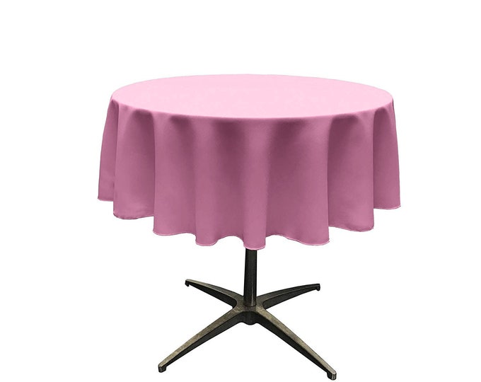 Mexi Pink - Solid Round Polyester Poplin Tablecloth Seamless.