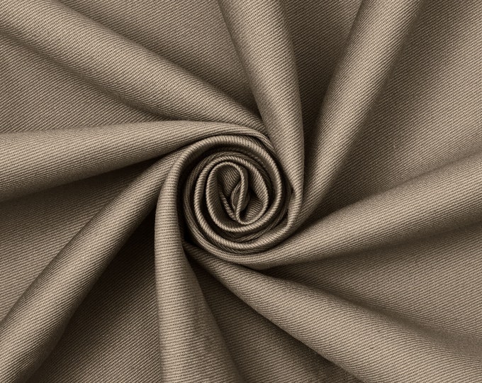 Khaki Cotton Twill Fabric | 58'' Wide/Cotton/Medium Weight/Clothing/Denim/Dress | Jackets/Pants/Weave