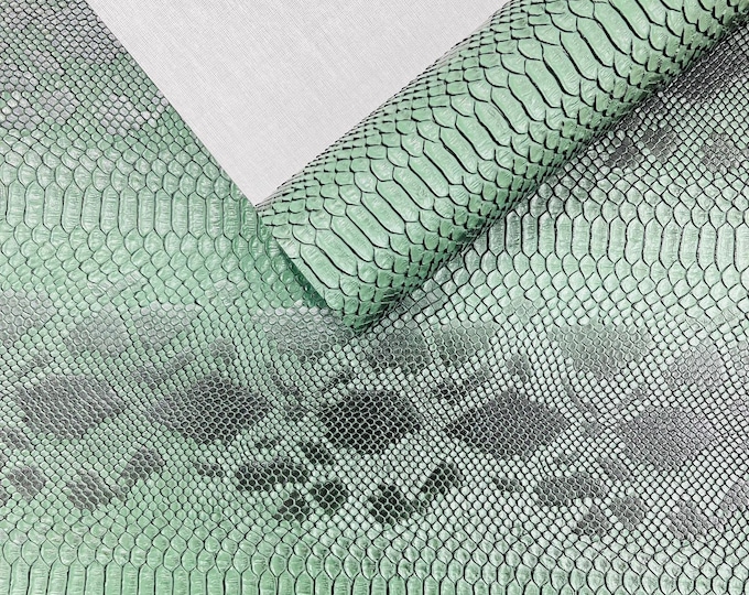 Green Viper Snake Skin Texture Faux Leather Fabric| 54" Wide| Upholstery| Bags.
