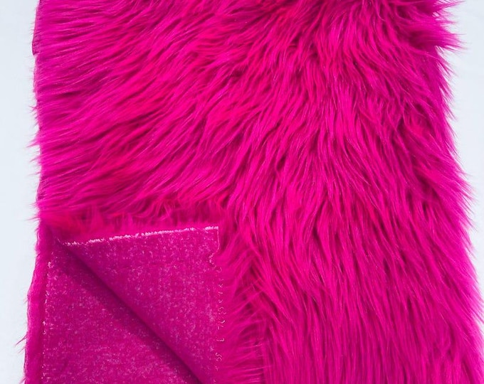 Fuchsia Long Pile Faux Fur Fabric| 58" Wide| Cosplay Costume Material.