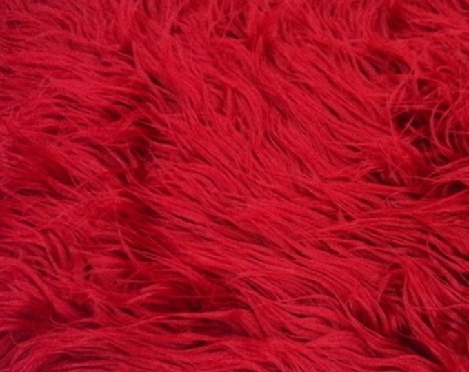 Mongolian Faux Fur Fabric by the Yard Red