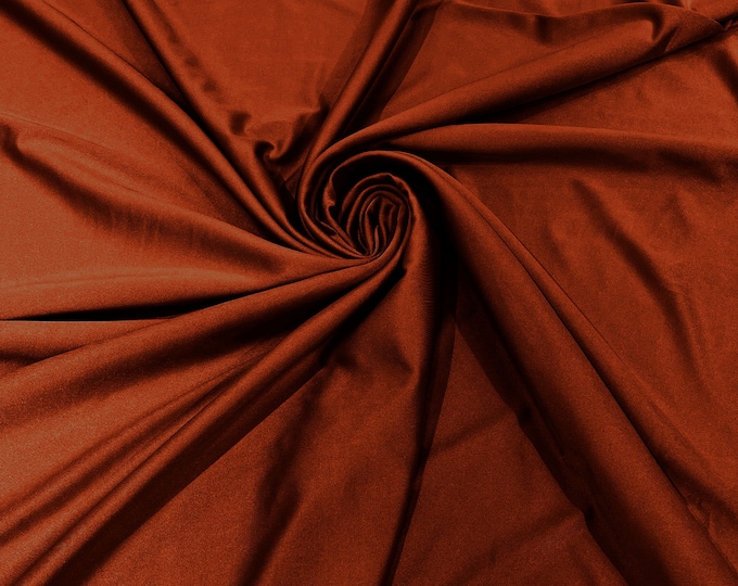 Rust Shiny Milliskin Nylon Spandex Fabric 4 Way Stretch 58" Wide Sold by The Yard