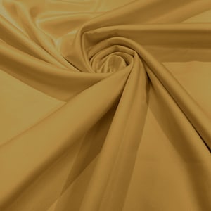Dark Gold Matte Stretch Lamour Satin Fabric 58&quot; Wide/Sold By The Yard. New Colors