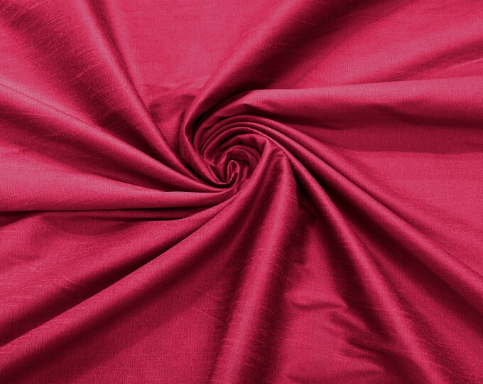 Fuchsia Polyester Dupioni Faux Silk Fabric/ 55” Wide/Wedding Fabric/Home Decor.