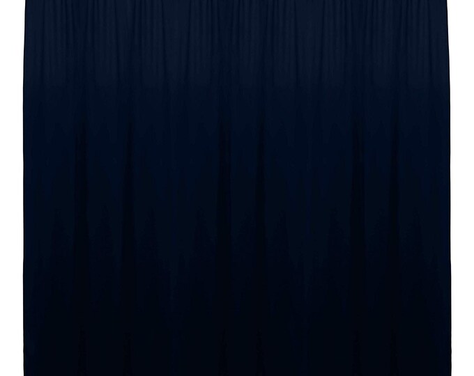 Navy Blue SEAMLESS Backdrop Drape Panel, All Sizes Available in Polyester Poplin, Party Supplies Curtains.