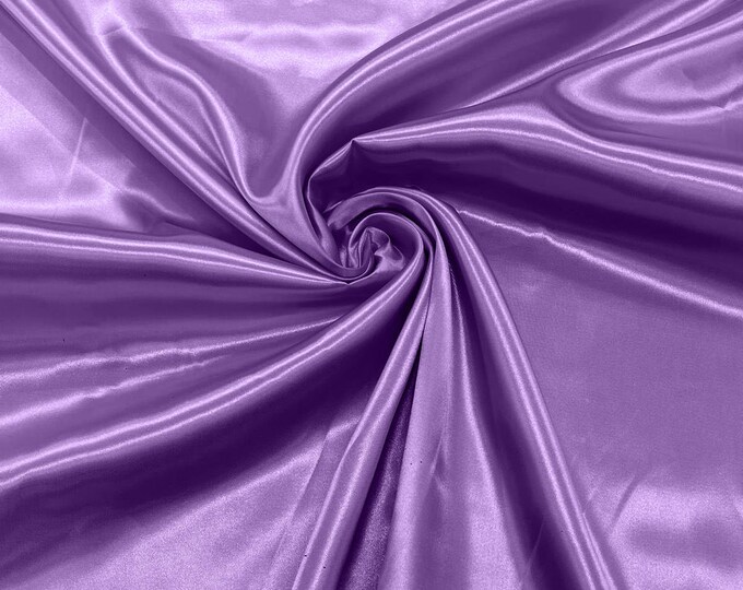 Dark Lavender Shiny Charmeuse Satin Fabric for Wedding Dress/Crafts Costumes/58” Wide /Silky Satin