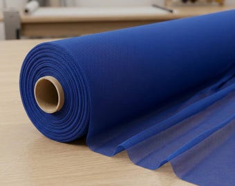 Tissu Power Mesh bleu royal extensible, 58 po. de large | Nylon transparent et élasthanne | Vêtements de danse