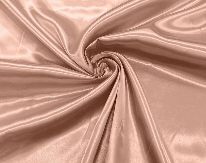 Peach Shiny Charmeuse Satin Fabric for Wedding Dress/Crafts Costumes/58” Wide /Silky Satin