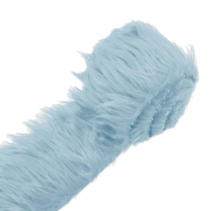 Blauwe lange stapel zachte namaakbontstof STRIP voor bontpak, cosplaykostuum, fotorekwisiet, versiering, sierkussen, ambachten.