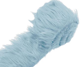 Blue Long Pile Soft Faux Fur Fabric STRIP for Fur suit, Cosplay Costume, Photo Prop, Trim, Throw Pillow, Crafts.