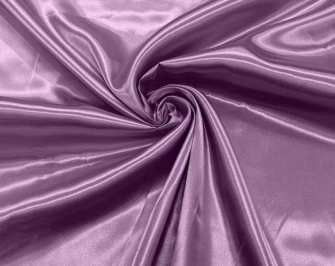 Dark Lilac Shiny Charmeuse Satin Fabric for Wedding Dress/Crafts Costumes/58” Wide /Silky Satin