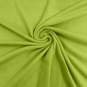 Neon Lime Solid Polar Fleece Fabric Anti-Pill 58&quot; Wide Sold by The Yard.