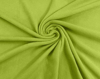 Neon Lime Solid Polar Fleece Fabric Anti-Pill 58" Wide Sold by The Yard.