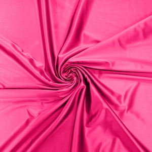Neon Hot Pink Deluxe Shiny Polyester Spandex Fabric Stretch 58&quot; Wide Sold by The Yard.