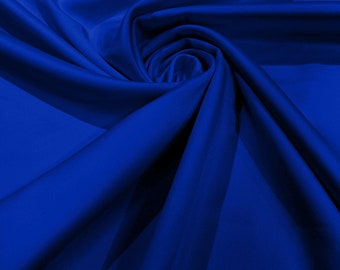 Royal Blue Matte Stretch Lamour Satin Fabric 58" Wide/Sold By The Yard. New Colors