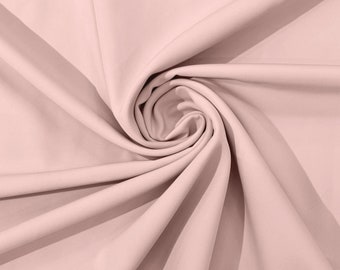 Light Pink Dull 4 Way Stretch Crepe Fabric/Medium Crepe-Bridal Fabric/Apparel Fabric/Polyester Crepe-Spandex/