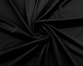 Black Milliskin Nylon Spandex Stretch Dull Tricot Medium Weight Fabric for Apparel/4 Way Fabric/Swimwear/Activewear/Sportswear/Costume