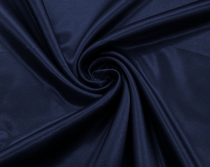 Navy Blue Crepe Back Satin Bridal Fabric Draper/Prom/Wedding/58" Inches Wide Japan Quality.
