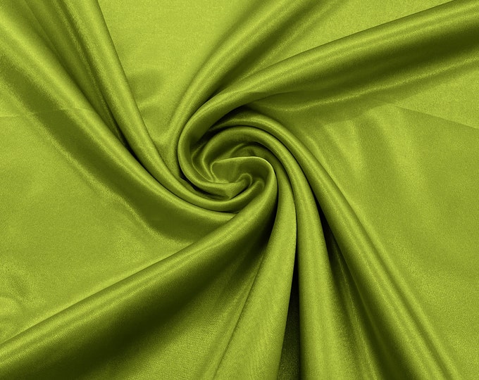 Avocado Green Crepe Back Satin Bridal Fabric Draper/Prom/Wedding/58" Inches Wide Japan Quality.