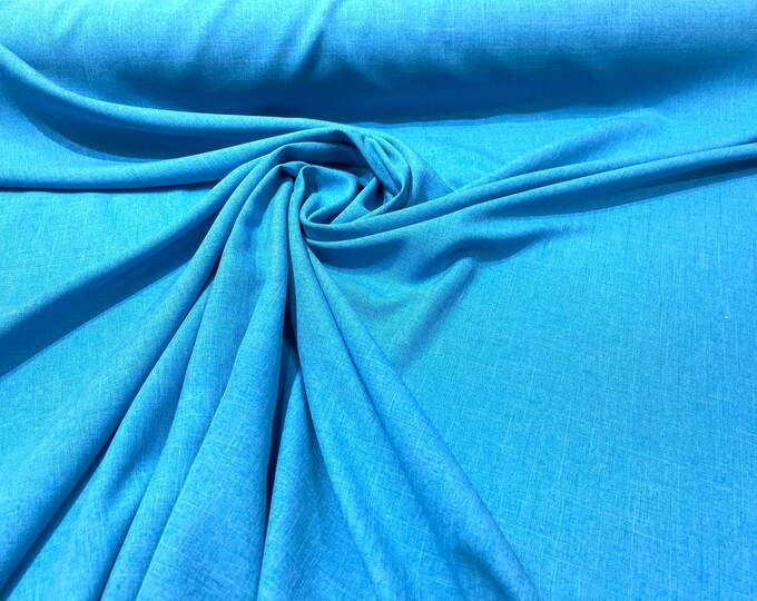 Turquoise Two-Tone Melange Poplin 58” Wide/ Polyester Poplin Fabric.