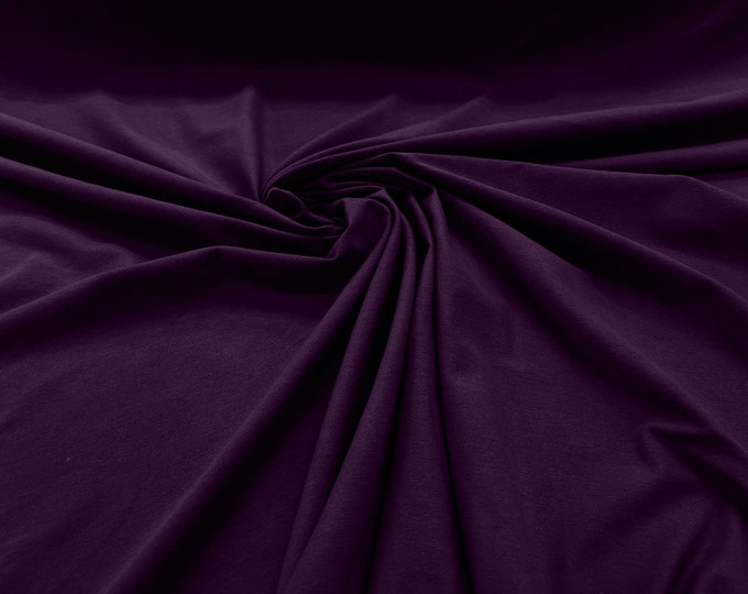 Dark Eggplant 58/60" Wide  Cotton Jersey Spandex Knit Blend 95% Cotton 5 percent Spandex/Stretch Fabric/Costume