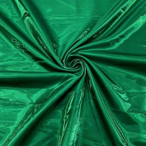 Emerald Green - Bridal Liquid Satin Fabric/Glossy Satin/58” Wide/Prom.