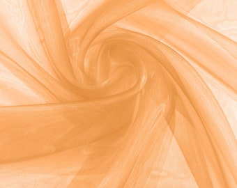 Tangerine 58/60" Wide 100% Polyester Soft Light Weight, Sheer, See Through Crystal Organza Fabric/Cosplay Costumes, Skirts.
