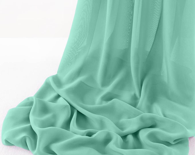Ice Mint - Wool Dobby Chiffon Sheer Table Runner for Wedding, Decorations for Birthday Parties, Banquets, Engagements.