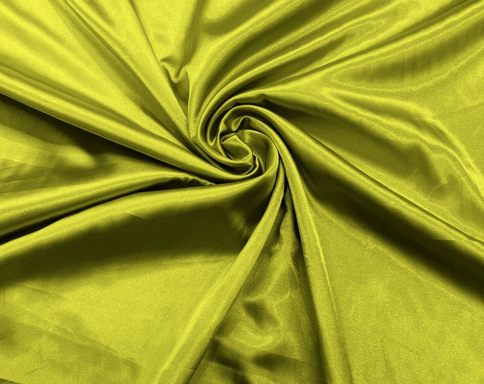 Avocado Green Light Weight Silky Stretch Charmeuse Satin Fabric/60" Wide/Cosplay.