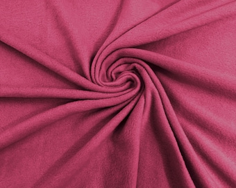 Fuchsia Solid Polar Fleece Fabric Anti-Pill 58" Wide | Soft Polyester Blanket, Jacket.