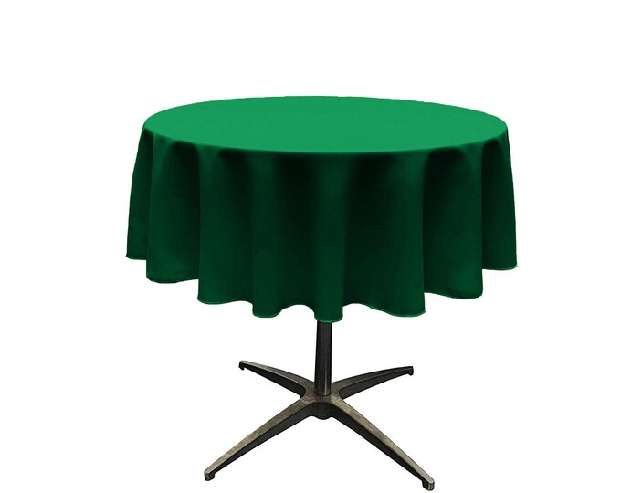 Flag Green - Solid Round Polyester Poplin Tablecloth Seamless.