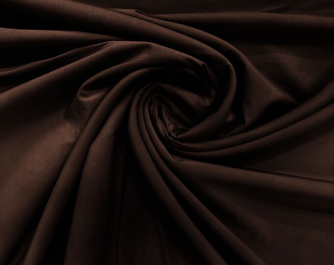 Brown 58" Wide ITY Fabric Polyester Knit Jersey 2 Way  Stretch Spandex Sold By The Yard.