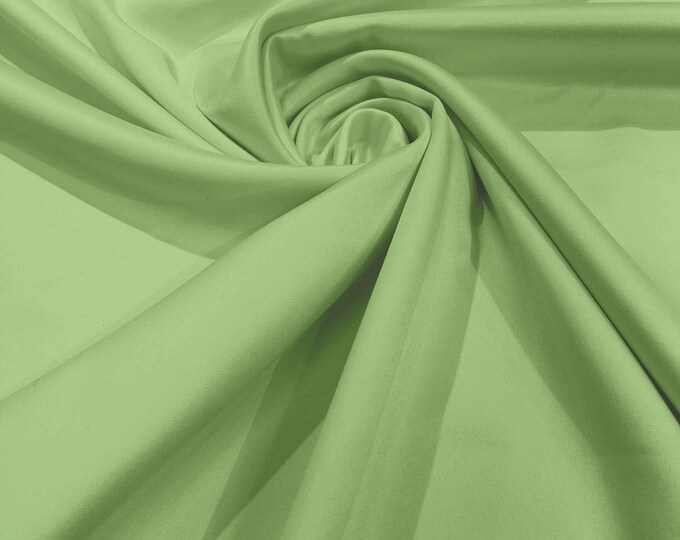Pistachio Green - Matte L'Amour Satin (Peau de Soie) Duchess Fabric Bridesmaid Dress 58"-60" Wide/Costume/wedding.