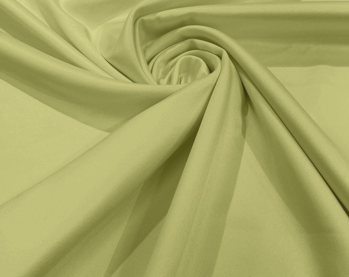 Pistachio Green Matte Stretch Lamour Satin Fabric 58" Wide/Sold By The Yard. New Colors