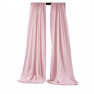 Blush Pink 2 Panels Backdrop Drape, All Sizes Available in Polyester Poplin, Party Supplies Curtains.