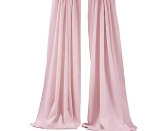 Blush Pink 2 Panels Backdrop Drape, All Sizes Available in Polyester Poplin, Party Supplies Curtains.