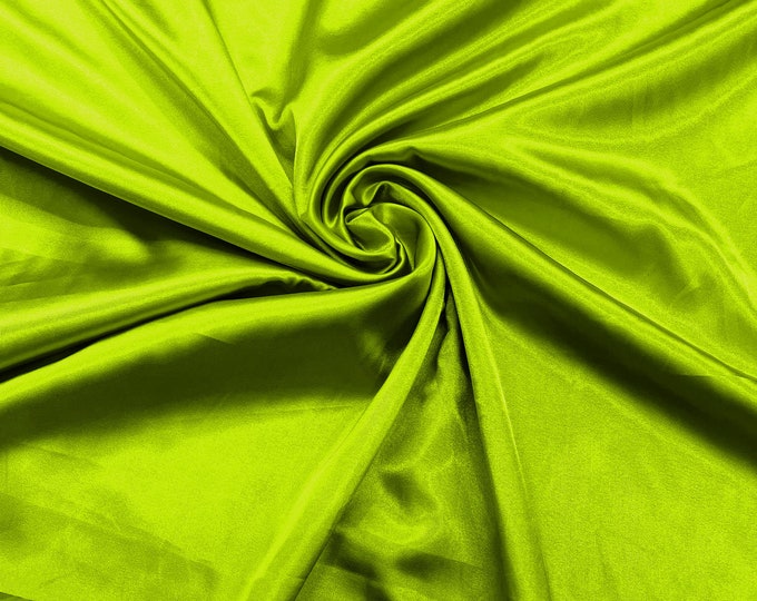 Neon Yellow Light Weight Silky Stretch Charmeuse Satin Fabric/60" Wide/Cosplay.