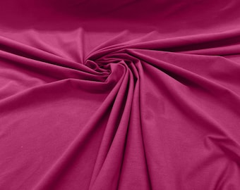 Fuchsia 58/60" Wide  Cotton Jersey Spandex Knit Blend 95% Cotton 5 percent Spandex/Stretch Fabric/Costume