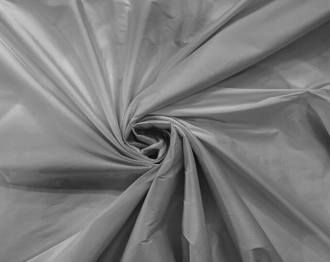 Gray 100% Polyester Imitation Silk Taffeta Fabric 55" Wide/Costume/Dress/Cosplay/Wedding.