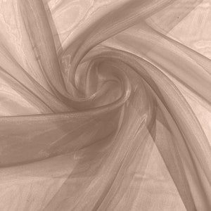 Cappuccino 58/60&quot; Wide 100% Polyester Soft Light Weight, Sheer, See Through Crystal Organza Fabric/Cosplay Costumes, Skirts.