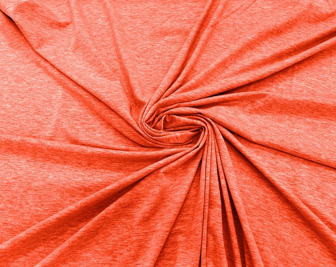 Neon Orange Two Tone 58/60" Wide  Cotton Jersey Spandex Knit Blend 95% Cotton 5 percent Spandex/Stretch Fabric/Costume